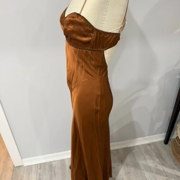 anna october brown dress ANNA OCTOBER - Tulip Dress Pink (Size Small) main image 0